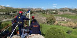 В Лефкаре пожарные спасли женщину и двух псов из 15-метрового оврага