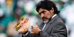 Марадона жив! Он торгует сэндвичами на Кипре