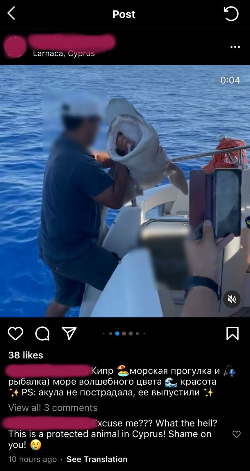 Фотосессия с мертвой акулой в Ларнаке вызвала бурю хейта в соцсетях: фото 3