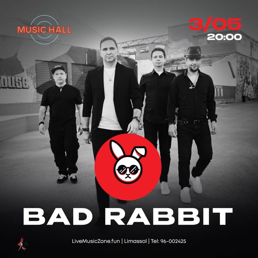 Концерт BAD RABBIT: взрывной поп-рок рождённый на Кипре!