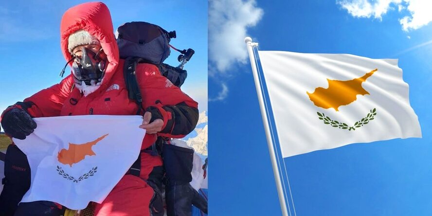 Украинец поднял флаг Кипра над Эверестом