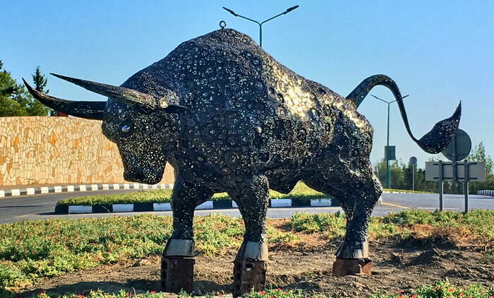 В Никосии рядом с Университетом поселился огромный украинский бык!