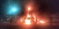В Лимассоле на Пасхальном костре сожгли огромного кота 