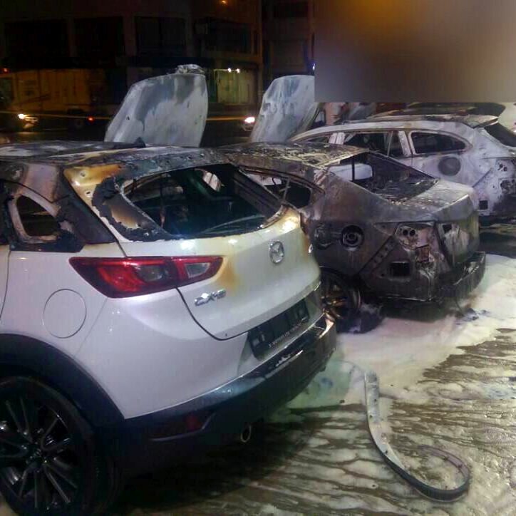 В Лимассоле сгорели пять автомобилей (фото)