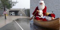 На Кипре Санта был вынужден использовать лодку, чтобы доставить подарки детям!