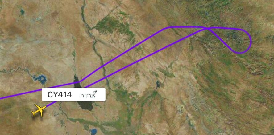 Самолёт, выполнявший рейс из Ларнаки в Ереван развернули обратно на Кипр