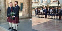 В Ларнаке прошла свадьба в шотландском стиле
