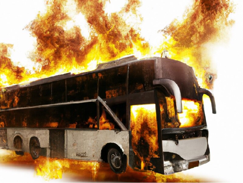 В Никосии дотла сгорело четыре автобуса