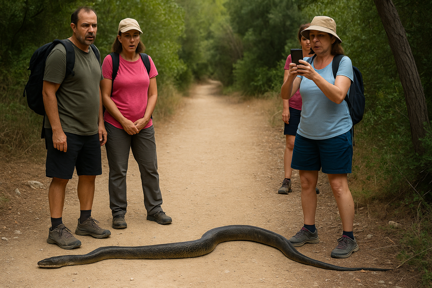 Во время прогулки жители Лимассола наткнулись на огромную змею