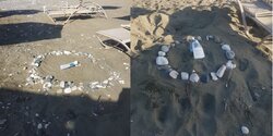 На пляже в Кити появились загадочные каменные круги