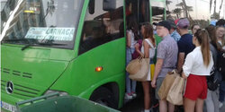 Пассажиры Айя-Напы дерутся за места в автобусах