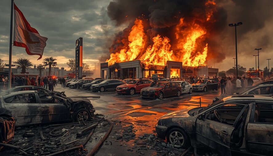 В Лимассоле спалили автосалон с люксовыми машинами