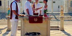 В Храме Зевса на Кипре состоялась церемония бракосочетания по языческому обряду