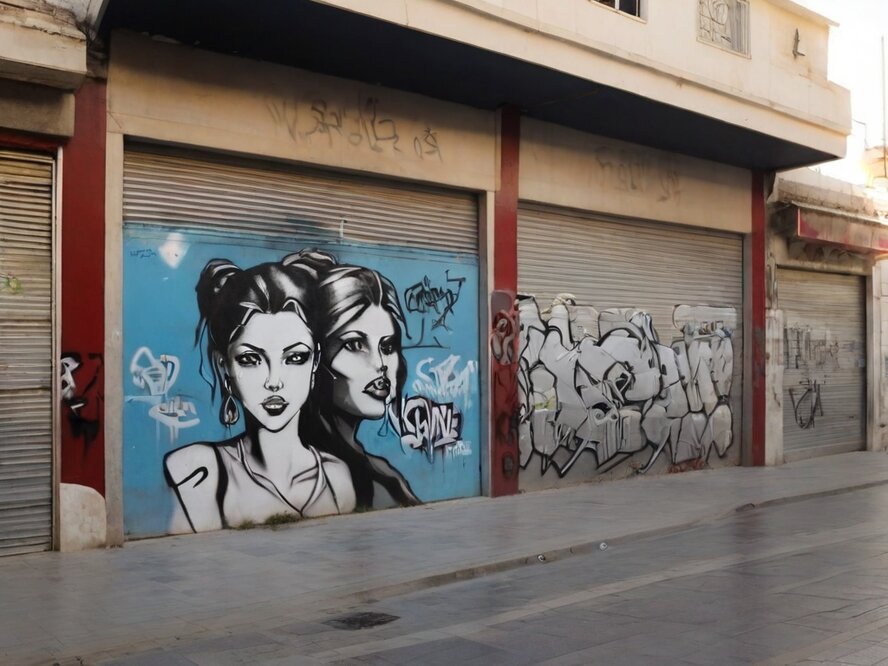 В Никосии подростки закрашивали граффити витрины магазинов