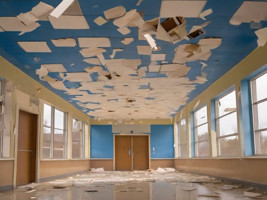 В школе Фамагусты обрушился потолок!
