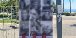 На набережной Молос в Лимассоле появился траурный плакат с фотографиями антивоенных активистов
