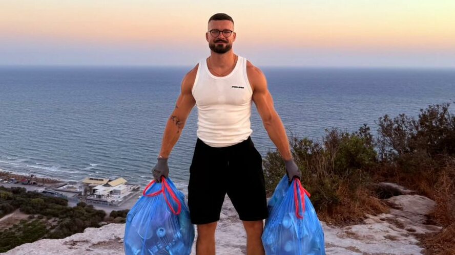 Немецкий вирусный тиктокер делает Кипр чище