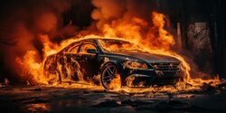 Пожар в деревне Килани: уничтожены дикая растительность и автомобиль