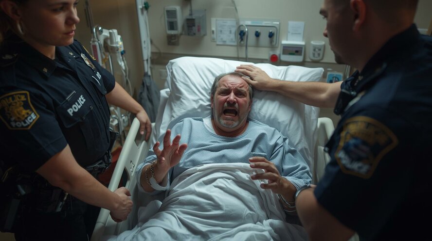 Пациент неотложной помощи ударил полицейскую ногой в глаз! Пациент неотложной помощи ударил полицейскую ногой в глаз!