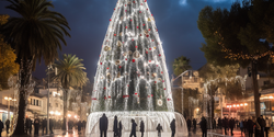 На центральной площади Никосии зажглась Рождественская елка