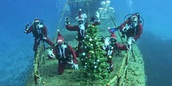 Клуб Summer Divers отметил Рождество на затонувшем корабле Nemesis III у берегов Протараса
