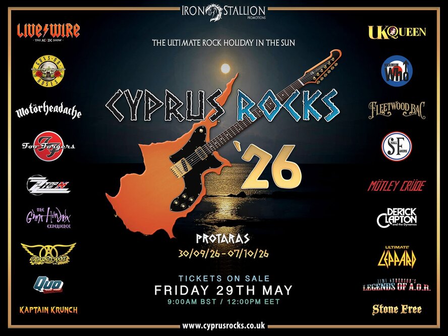 Фестиваль Cyprus Rocks 2026 возвращается в Протарас