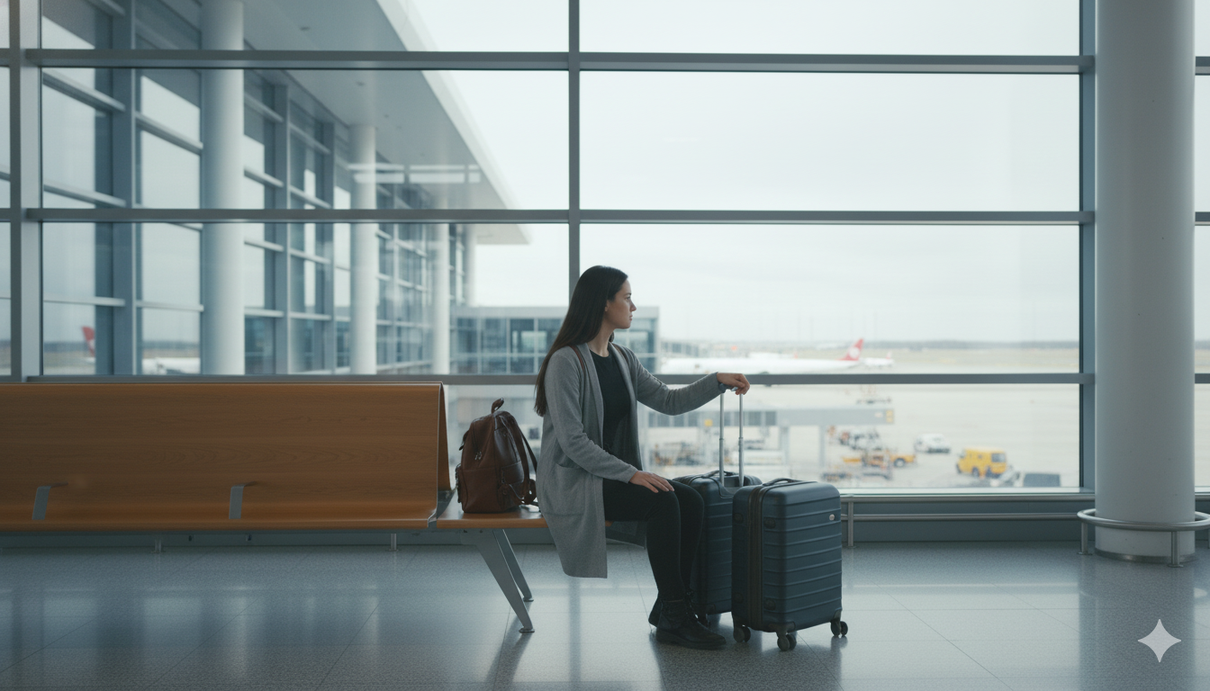 девушка в аэропорту