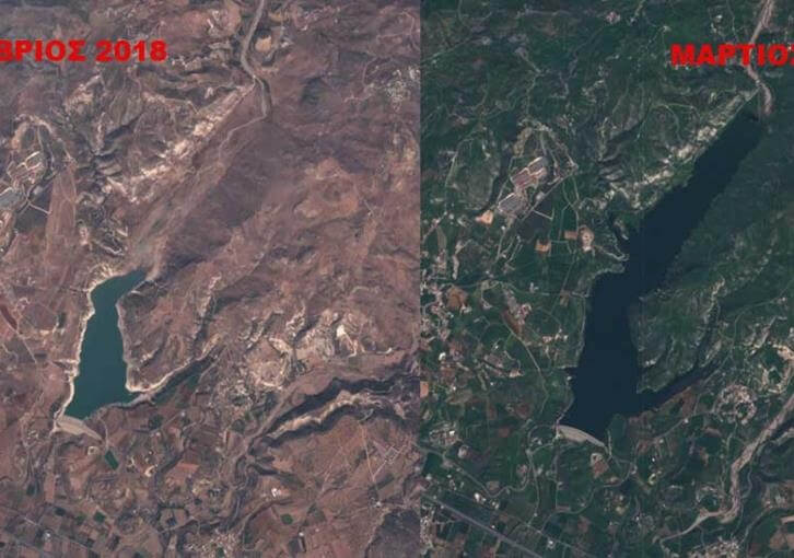 Потрясающе! Водохранилища Кипра из космоса до и после дождей: фото 2