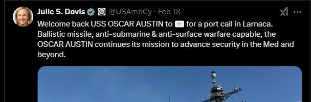 Американский крейсер USS OSCAR AUSTIN прибыл в Ларнаку: фото 2 Американский крейсер USS OSCAR AUSTIN прибыл в Ларнаку: фото 2
