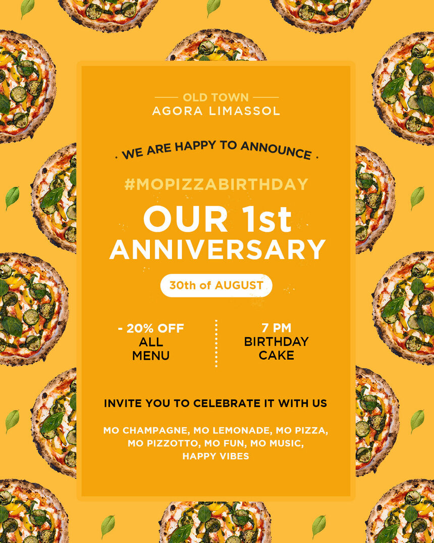 MO Pizza приглашает всех гостей и жителей Лимассола отпраздновать вместе свой первый юбилей!: фото 2