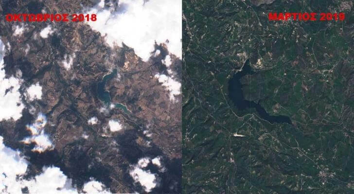 Потрясающе! Водохранилища Кипра из космоса до и после дождей: фото 5
