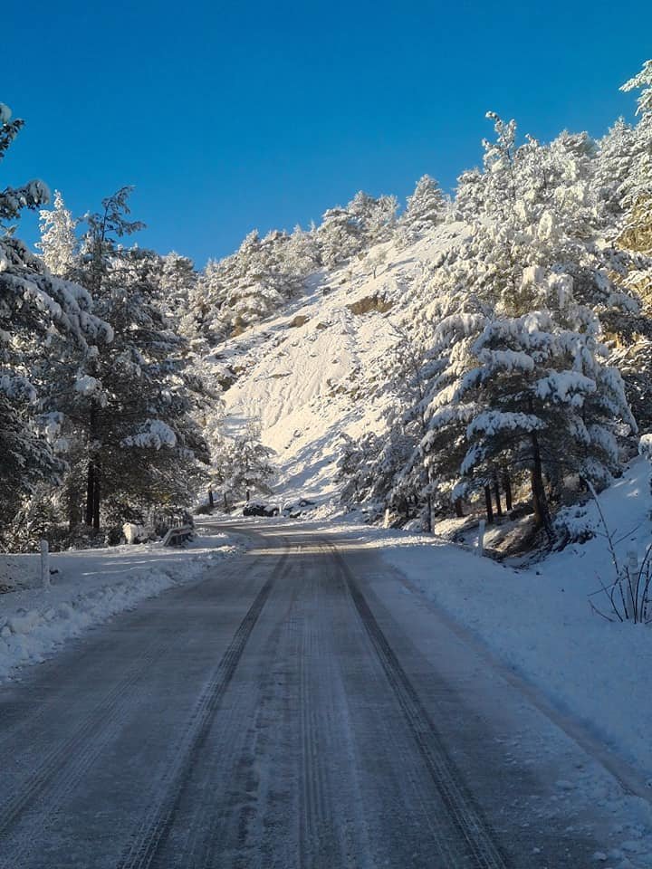 Дороги к Троодосу заблокировали из-за безумного снегопада: фото 3