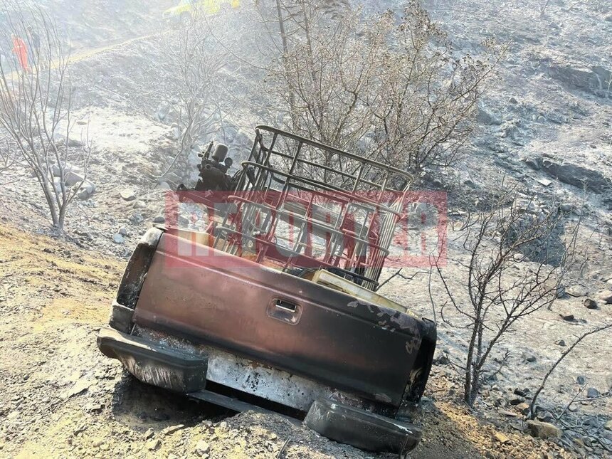 Сгоревший автомобиль на Кипре