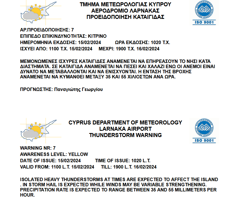 Внимание! На Кипре объявили новое желтое предупреждение: фото 2