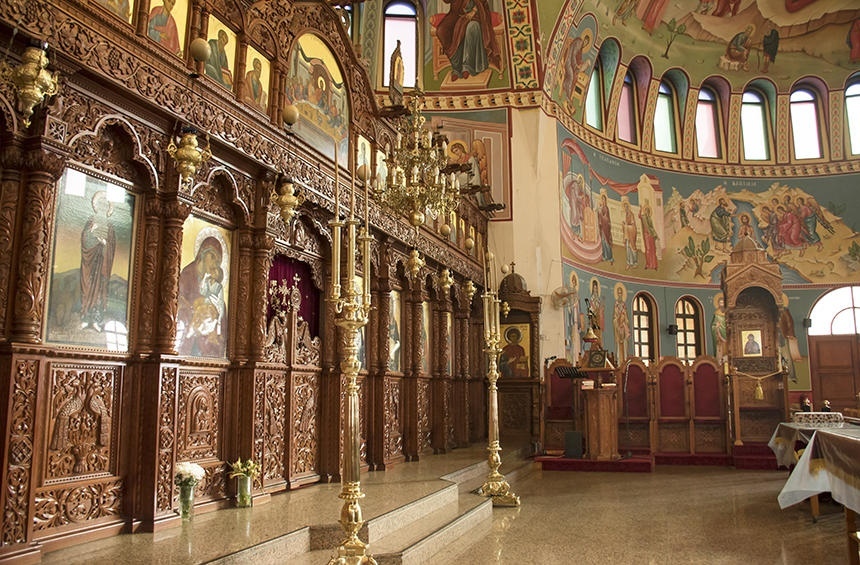 Внутреннее убранство церкви Святого Георгия Франгудиса, Лимассол, Кипр.